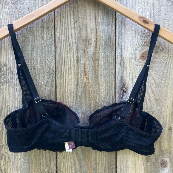 Adore Me Lace Underwire Bra- Red/black - Picture 3 of 7
